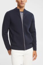 Men Esprit Navy Cardigan with zip Sweaters XF4444922