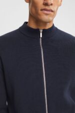 Men Esprit Navy Cardigan with zip Sweaters XF4444922 - Image 3