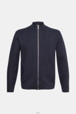Men Esprit Navy Cardigan with zip Sweaters XF4444922 - Image 5