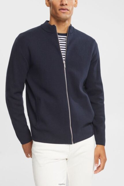 Men Esprit Navy Cardigan with zip Sweaters XF4444922