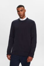 Men Esprit Navy Cotton Crewneck Sweatshirt Sweatshirts & Hoodies XF4444579