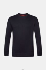 Men Esprit Navy Cotton Crewneck Sweatshirt Sweatshirts & Hoodies XF4444579 - Image 5