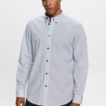 Men Esprit Navy Cotton Poplin Shirt Shirts XF4444575