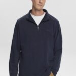 Men Esprit Navy Half-zip troy jumper Sweatshirts & Hoodies XF4444620
