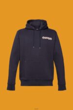 Men Esprit Navy Hoodie with small logo print Sweatshirts & Hoodies XF4444827 - Image 5