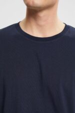 Men Esprit Navy Jersey long sleeve top Long Sleeve XF4444948 - Image 3