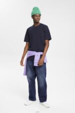 Men Esprit Navy Jersey t-shirt T-Shirts XF4444681 - Image 2