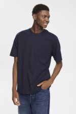 Men Esprit Navy Jersey t-shirt T-Shirts XF4444681