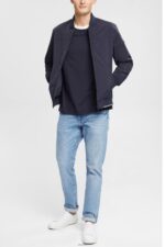 Men Esprit Navy Jersey T-shirt T-Shirts XF4444956 - Image 2