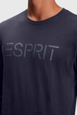 Men Esprit Navy Logo print jersey t-shirt T-Shirts XF4444866 - Image 2