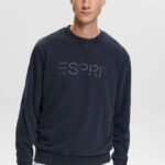 Men Esprit Navy Logo print sweatshirt Sweatshirts & Hoodies XF4444774