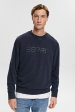 Men Esprit Navy Logo print sweatshirt Sweatshirts & Hoodies XF4444774