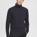 Men Esprit Navy Long-sleeved waffle pique top, 100% cotton Long Sleeve XF4444695
