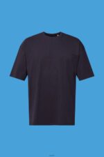 Men Esprit Navy Oversized jersey T-shirt T-Shirts XF4444843 - Image 5