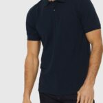 Men Esprit Navy Pima cotton pique polo shirt Polos XF4444925