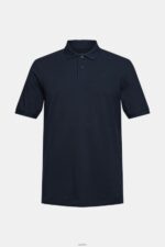 Men Esprit Navy Pima cotton pique polo shirt Polos XF4444925 - Image 5
