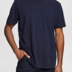 Men Esprit Navy Plain T-shirt T-Shirts XF4444930