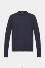 Men Esprit Navy Polo jumper Sweaters XF4444683 - Image 5