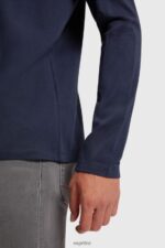 Men Esprit Navy Regular solid jersey t-shirt T-Shirts XF4444860 - Image 3
