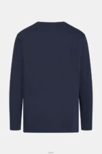 Men Esprit Navy Regular solid jersey t-shirt T-Shirts XF4444860 - Image 5