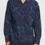 Men Esprit Navy Shirt with a pattern Shirts XF4444910