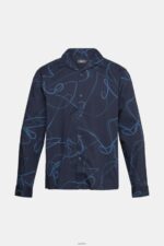 Men Esprit Navy Shirt with a pattern Shirts XF4444910 - Image 5