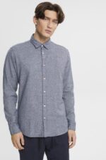 Men Esprit Navy Slim fit shirt Shirts XF4444701