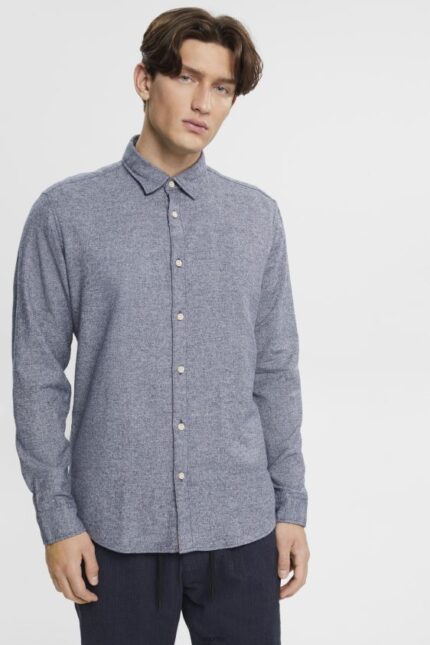 Men Esprit Navy Slim fit shirt Shirts XF4444701