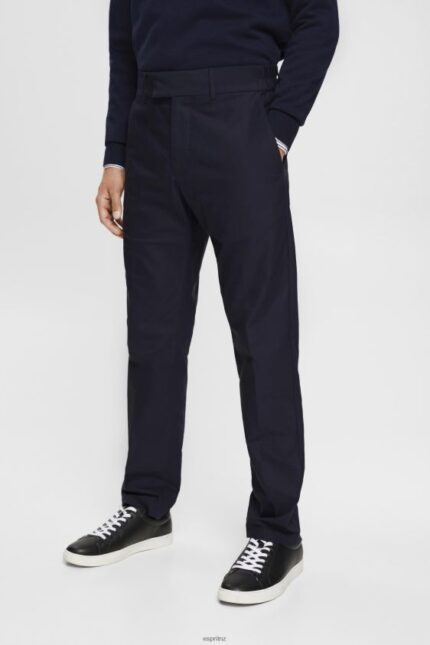 Men Esprit Navy Slim fit trousers with elasticated waistband Trousers & Pants XF4444691
