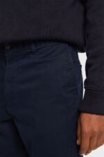 Men Esprit Navy Slim Leg Chino Pants Trousers & Pants XF4444594 - Image 3