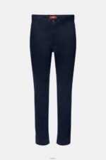 Men Esprit Navy Slim Leg Chino Pants Trousers & Pants XF4444594 - Image 5