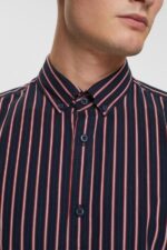 Men Esprit Navy Striped button down shirt Shirts XF4444885 - Image 3