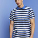 Men Esprit Navy Striped jersey t-shirt, 100% cotton T-Shirts XF4444736