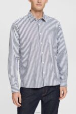 Men Esprit Navy Striped shirt Shirts XF4444872