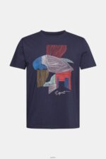 Men Esprit Navy Sustainable cotton illustration t-shirt T-Shirts XF4444940 - Image 5
