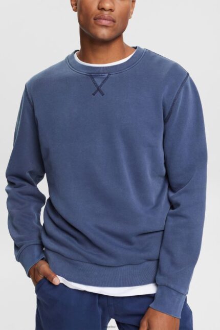Men Esprit Navy Sustainable crew neck sweatshirt Sweatshirts & Hoodies XF4444936