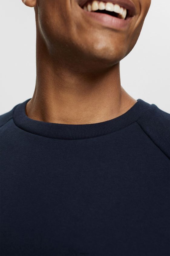 Men Esprit Navy Sweatshirt with a zip pocket Sweatshirts & Hoodies XF4444934 - Image 3