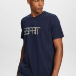 Men Esprit Navy T-shirt with front print, 100% cotton T-Shirts XF4444740