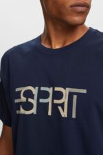 Men Esprit Navy T-shirt with front print, 100% cotton T-Shirts XF4444740 - Image 3