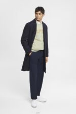 Men Esprit Navy Tailored wide-fit trousers with elasticated waist Trousers & Pants XF4444693 - Image 2