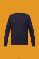 Men Esprit Navy Waffle pique long sleeve top Long Sleeve XF4444824 - Image 5