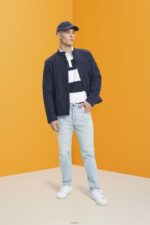 Men Esprit Navy Water-repellent ripstop jacket Jackets XF4444712 - Image 2