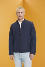 Men Esprit Navy Water-repellent ripstop jacket Jackets XF4444712