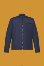 Men Esprit Navy Water-repellent ripstop jacket Jackets XF4444712 - Image 5