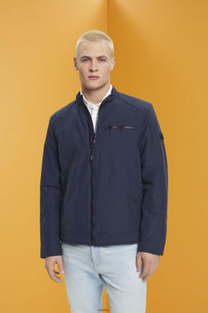 Men Esprit Navy Water-repellent ripstop jacket Jackets XF4444712