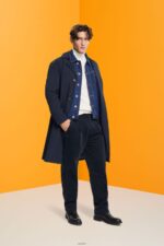 Men Esprit Navy Wide fit corduroy trousers Trousers & Pants XF4444333 - Image 2