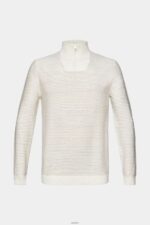 Men Esprit Off White Half-zip knit jumper with colourful stripes Sweaters XF4444727 - Image 5