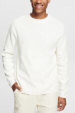 Men Esprit Off White Knit jumper Sweaters XF4444839