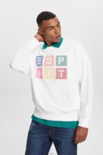 Men Esprit Off White Logo sweatshirt, 100% organic cotton Sweatshirts & Hoodies XF4444580