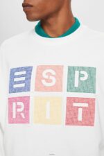 Men Esprit Off White Logo sweatshirt, 100% organic cotton Sweatshirts & Hoodies XF4444580 - Image 3